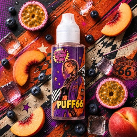 Puff 66 Myrtille Passion Pêche – 100 ml